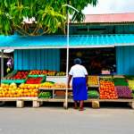 **

"A vibrant marketplace in Port Vila, Vanuatu. Local vendors are selling colorful fruits, vegetables, and handcrafted souvenirs. People are fully clothed in modest, everyday attire, browsing the stalls. In the background, traditional architecture blends with modern shops. Bright daylight, bustling atmosphere, safe for work, appropriate content, fully clothed, professional photography, perfect anatomy, correct proportions, natural pose, high quality, family-friendly."

**